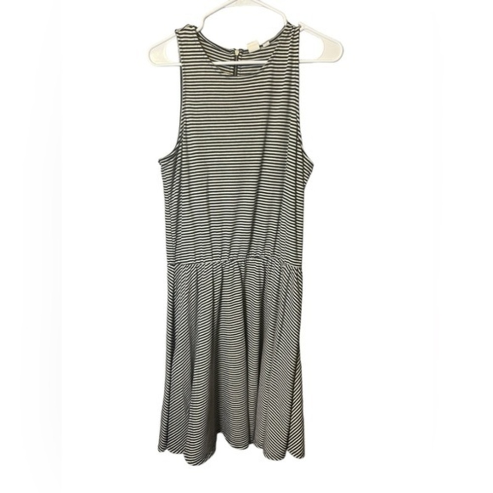 Gap white and navy stripped sleeveless jersey dress size large tall